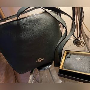 Coach pocketbook with matching small wallet. This listing is for purse & wallet.